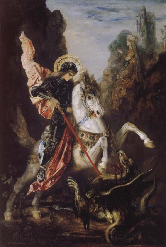 Gustave Moreau Saint George and the Dragon Norge oil painting art
